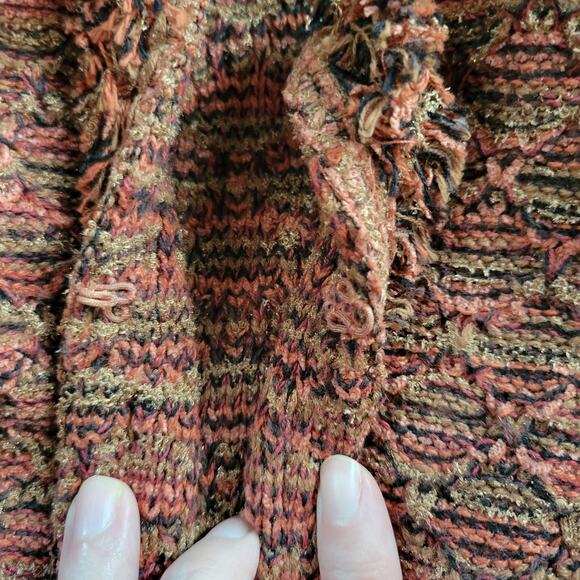 Chico's Women's XL Fringe Cardigan with Faux Front Pockets - Picture 4 of 7